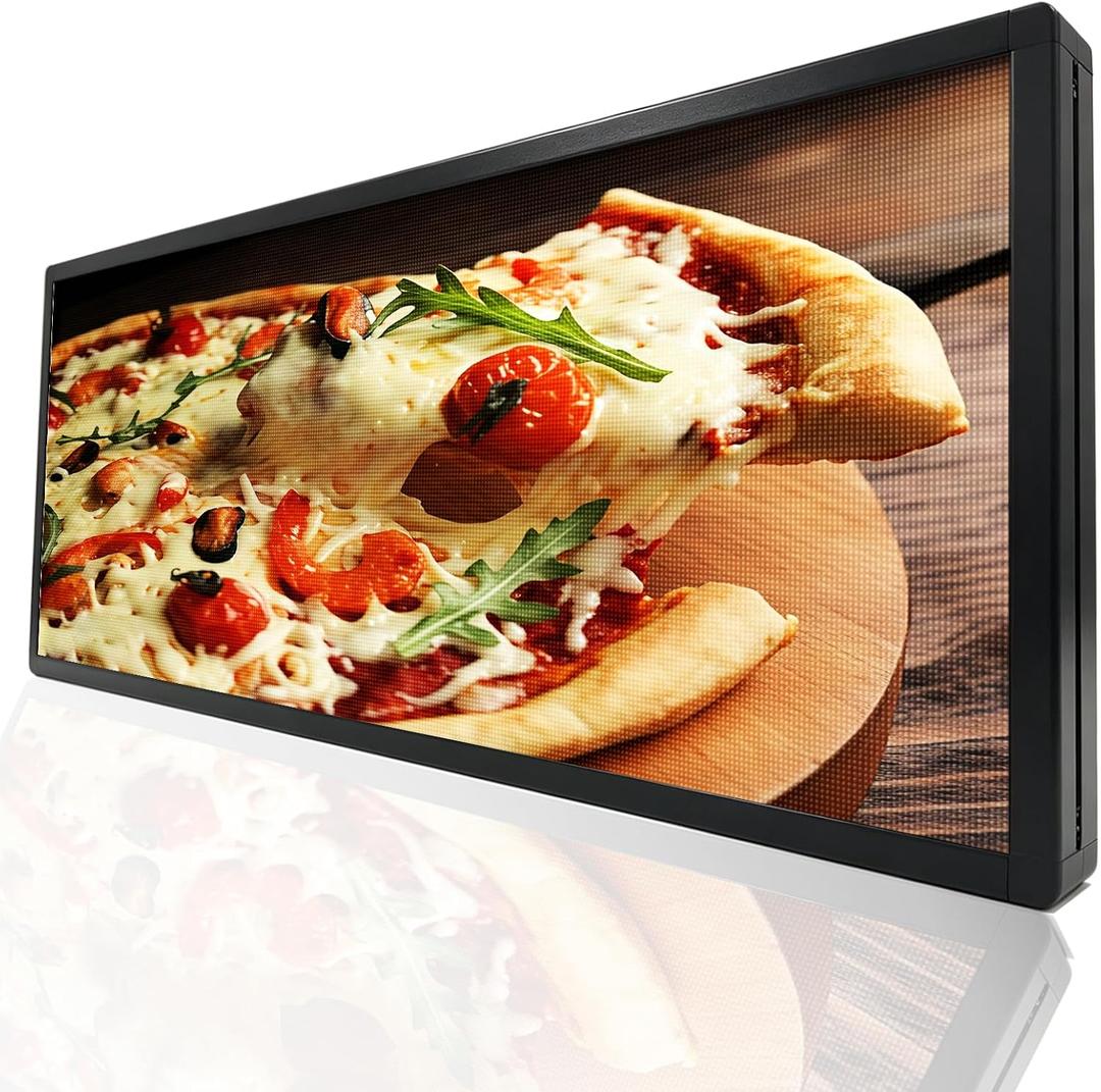 P3 Programmable LED Sign 40"x17" Full Color Outdoor Digital Message Board WiFi Control, IP65 Waterproof, 5000cd Brightness, Scrolling Text/Image/Video Display for Business Store Restaurant Advertising
