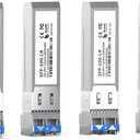 4Pack SFP+ LC 10GBase-LR Transceiver - 10G Single Mode Module, Compatible with Cisco SFP-10G-LR, Ubiquiti UF-SM-10G, Meraki, Mikrotik, Netgear, Aruba, TP-Link and More - 1310nm, SMF, 20km, DDM