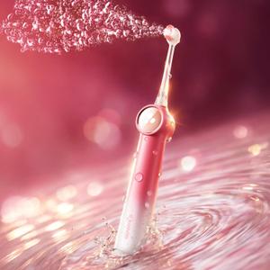 RANVOO AirJet X5 [Gift-Ready Pink Edition | Next-Gen Jet-Flow] Electric Toothbrush, 100% Plaque Removal, Whitening & Gum Care, 60-Day Battery Life, Rechargeable with 3 Pro Brush Heads, Cyclamen Pink
