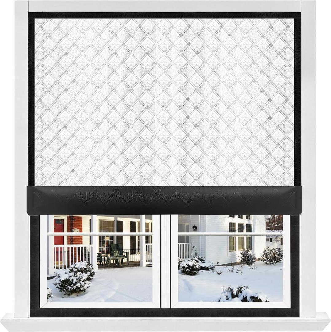 Insulated Window Cover, Sunmoxia Upgraded Oxford Cloth Waterproof Thermal Insulated Blackout Window Insulation kit, Fits up to 37x57 inch Windows to Keep Warm in Winter