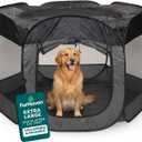 FurHaven Portable Pet Playpen for Dogs & Cats, Extra Large Indoor Kitten Playpen with Mesh Sides, Foldable Dog Playpen for Small Dogs, Pop Up Travel Dog Pen, X-Large, Pet Crate with Mesh Sides, Gray