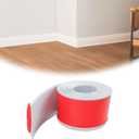 Muzata 4 Inch x 20 Feet Flexible Baseboard Molding Trim Peel and Stick Baseboard Trim White Rubber Vinyl Baseboard Molding Self-Adhesive Baseboard Trim SB03