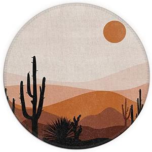 Pack of 2, Knibeo Desert Boho Mouse Pad, 7.9 X 7.9 Inch Waterproof Rubber Aesthetic Mouse Pad, Minimalist Desk Accessory, Boho Office Supply