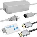 LA NREUCETS 3 in 1 Wii to HDMI Converter, Wii Power Cord AC Adapter Supply and 4.92FT High Speed HDMI Cable Accessories Bundle Kits Compatible with Nintendo Wii (Not for Wii U)