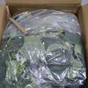 KHOYIME Eucalyptus Garland with White Flowers, 4 Packs 5.9Ft Artificial Silver Dollar Eucalyptus Leaves Plant Fake Greenery Hanging Ivy Vines Faux Wreath for Wedding Arch Party Mantle Table Home Decor