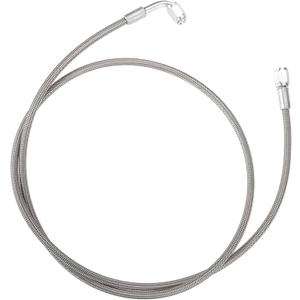 AN3 Braided Steel Turbo Oil Feed Line 90 Degree to Straight Hose End, 48" Remote Turbocharger Oil Drain Return Line Universal for Car Durable Stainless Steel PTFE Silver Tone