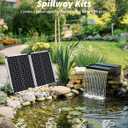 POPOSOAP 55W Solar Pond Waterfall Spillway with Pond Pump, Pond Spillway with 304 Stainless Steel & Filtration System & 9.8FT Tube for Pond Fountain Waterfall Garden Water Features-P5552S
