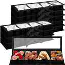 Dunzoom 8 Pack Xmas Letter Boxes for Christmas Gift Wrapping Xmas Letter Shaped Empty Flower Gift Box Fillable Christmas Party Favors Candy Presents Packaging(Black,Clear Lid)