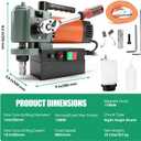 1380W Magnetic Drill Press, Portable Low Profile Mag Drill Press with 3/4" Annular Cutter, 2585lbf 680RPM Powerful Drilling Machine, 1.4" Boring Diameter, Industrial Equipment Installation Tool