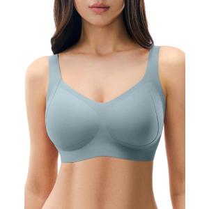 Womens Seamless Wireless Bras Supportive Push Up Bralettes (S)