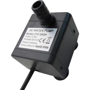 52 GPH (200L/H, 3.5W) Submersible Water Pump, DC 12V Ultra Quiet Fountain Pump, 4.9ft High Lift Mini Brushless Pump with 1.4m (4.59ft) Power Cord for Fish Tank, Pond, Aquarium Auto Top Off