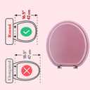 Round Toilet Seat Wood Toilet Seat Prevent Shifting with Zinc Alloy Hinges American Standard Size Toilet Seat Easy to Install also Easy to Clean (Round,Sparkling Pink)