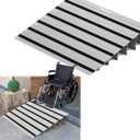 6" Rise Door Threshold Ramp with Updated Fixable Screws, Stable Portable Wheelchair Ramp for Home Steps, Aluminum Door Entry Ramps for Scooters, Power Chairs, Walkers, 800LBS Load Capacity