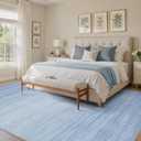 UERMEI 9x12 Washable Area Rug - Neutral Modern Abstract Living Room Rugs, Non-Slip Soft Large Indoor Floor Carpet for Bedroom Home Office & Under Dining Table Decor, Blue