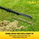 Colwelt Thatch Rake, Dethatcher Rake with Thin, Curved Spring Steel Tines, Dethatching Thatching Rake for Lawns with 61 Steel Handle, Lawn Tine Rakes for Pine Needles, Dead Grass, Garden Debris