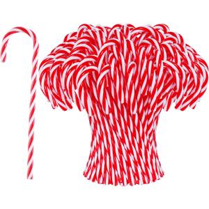 Jmkcoz 30Pcs Christmas Plastic Candy Cane Christmas Tree Hanging Ornament Twisted Crutch Candy Canes for Xmas Gift Holiday Decoration Party Favor (Red and White, 30)