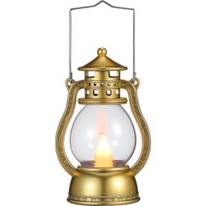 Halloween Lantern Vintage LED Lanterns Rustic Lantern Outdoor Decoration for Halloween Christmas Decor,Battery Operated (Size 1)