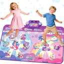 Dance Mat, Bluetooth Dance Pad Toy with LED Lights, 2 Players Unicorn Dance Pad for Kids, Birthday Party Game Music Princess Gift Ideas for Girls 3-12