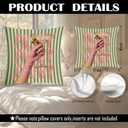Trendy Dirty Martini Pillow Covers 18x18, Martini Lover Gifts for Women, Cocktail Party Decorations, Funky Cocktail Green Striped Decorative Throw Pillow Covers for Home Bar Apartment, Set of 2