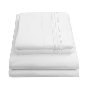 Queen Size Bed Sheets - Breathable Luxury Sheets with Full Elastic & Secure Corner Straps Built In - 1800 Supreme Collection Extra Soft Deep Pocket Bedding Set, Sheet Set, Queen, White