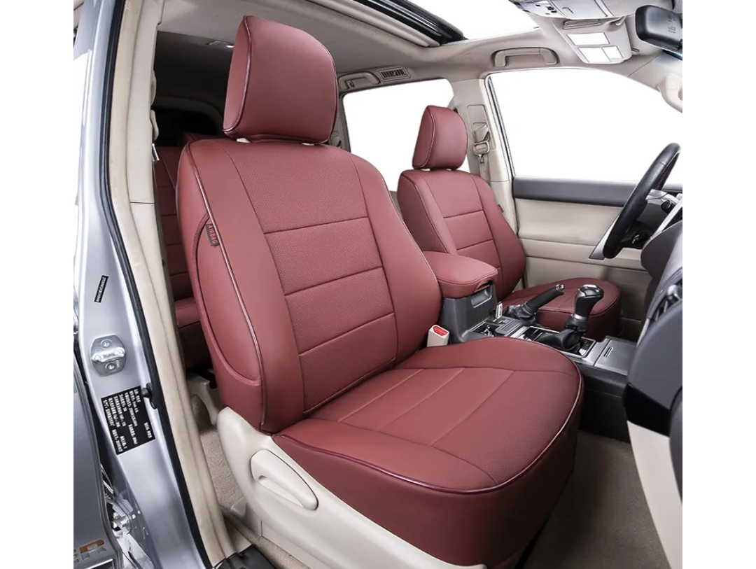 EKR 4runner Seat Covers Full Set 5 Seats 2010-2024,Car Seat Cover for Toyota 4 Runner, Waterproof Leather Seat Covers for Cars SUV, Automotive Seat Covers, Car Seat Protector (Burgundy)