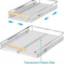 iPEGTOP 2 Pack Pull Out Cabinet Drawer Shelf Organizer, Extendable Sliding Slide Out Pantry Shelves Storage Heavy Duty for Kitchen Cabinets Under Sink, Adjustable Width 12.1~18.4" W x 22.4" D