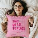 Funny Pink Call Your Mom Pillow Covers 18x18, Cute College Dorm Decor, Trendy Retro Pink Throw Pillow Covers for Girls Room Dorm Bedroom Decor, Gifts for College Girls, Set of 1