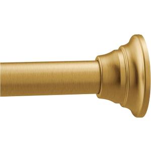 Moen Brushed Gold 44-72-Inch Adjustable Tension Mounted Straight Shower Curtain Rod for Bathroom, No Drilling Needed, TR1000BG
