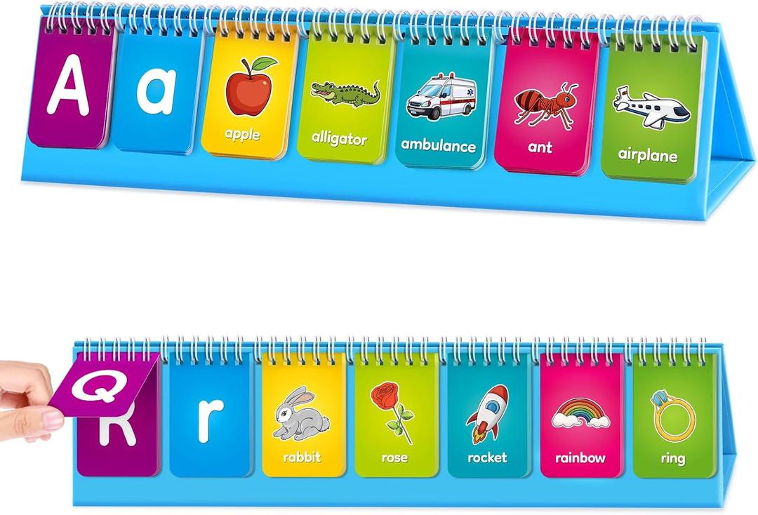 Alphabet Learning Flip Chart Toddler ABC Learning Toys for Kids Ages 3-5, Matching Letter Game Lowercase & Uppercase Alphabet Flash Cards, Kindergarten Preschool Classroom Learning Activities
