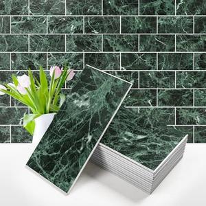 Vamos Tile 100-Piece Matte Marble Green Peel and Stick Backsplash Tiles