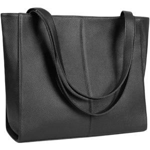 Women’s Leather Work Tote with 14" Laptop Sleeve, Large Business Handbag