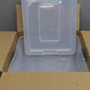 OMNISAFE Plastic Storage Bin with Lid, Stackable Design, Clip Box for Crafts, Supplies and Office Items Container (4 Pack 10 Quart)