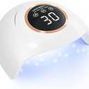LadyMisty 72W UV LED Nail Lamp Light Dryer for Nails Gel Polish with 18 Beads 3 Timer Setting & LCD Touch Display Screen, Auto Sensor, Professional Nails, White