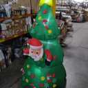 Dremisland 7FT Christmas Tree Inflatables Outdoor Decoration LED Light Up Christmas Inflatable Tree with Santa Blow Up Yard Decorations Outdoor Christmas Holiday Party Yard Garden Lawn Decoration