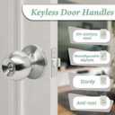 SUNTAI 6 Pack Privacy Door Knobs, Satin Nickel Round Doorknobs Interior/Exterior Lockset, Keyless Door Handle with Lock for Bedrooms/Bathrooms