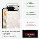 MOSNOVO Case for Google Pixel 9 & Pixel 9 Pro, [Buffertech 6.6ft Military-Grade Drop Protection] [Anti Peel Off Tech] Clear TPU Bumper Phone Case Cover Design - White Daisy