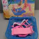 BETTINA Pool Playset - Glam Pool with Slide, Doll Pool Accessories Includes Beach Chair, Beach Umbrella, Dog, Swimming Pool Set for 12 Inch Dolls, Bath Toys for Dolls