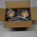 8Pcs 2 Inch Round Led Trailer Marker Lights, 4 Amber + 4 Red 2 Inch Round LED Side Marker and Clearance Marker Lights 4 LED Sealed Flush Mount w/Grommets and 2 Prong Trailer Wire Pigtails Waterproof