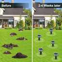 8 Pack Mole Repellent Solar Powered Snake Repellent Ultrasonic, Gopher Repeller Sonic Mole Deterrent Spikes, Snake Gopher Vole Repellent Outdoor for Lawn Garden & Yard-Green