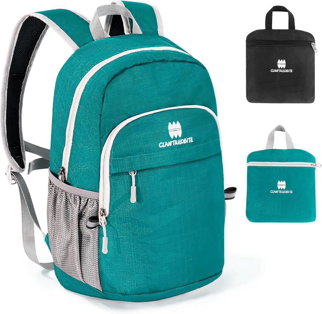 Lightweight Packable Small Hiking Backpack for Women Men - 20L Waterproof Foldable Daypack for Travel, Hiking, and Daily Use, Adjustable Chest Strap, Durable Nylon, Green