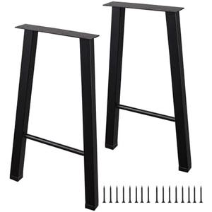 ALLCOS 22 Inch Metal Coffee Table Legs Bench Legs Heavy Duty Table Legs DIY Project for Coffee Table, Workbench, Black, Set of 2