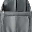 Surblue Backpack Organizer Insert Liner Hanging Travel Rucksack Purse and Handbag Insert Pocket, High-capacity Divider Foldable Nylon Shoulder Bag Organizer for Men and Women, (Grey, M)