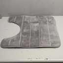 Yimobra Memory Foam Toilet Bath Mat U-Shaped, Commode Contour Rug, Soft and Comfortable, Super Water Absorption, Non-Slip, Thick, Machine Wash and Easier to Dry for Bathroom, 24 X 20 Inches, Grey