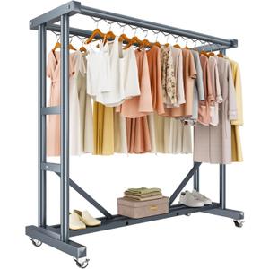 Stainless Steel Rolling Clothes Rack, 55 Inch Large Size, 700 LBS Capacity