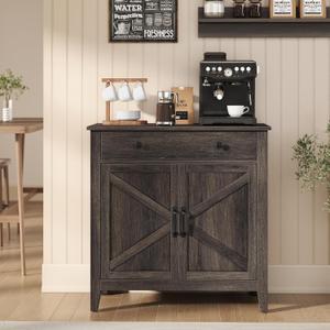 VASAGLE Buffet Cabinet, Coffee Bar with a Drawer, Adjustable Shelf, 31.5"W
