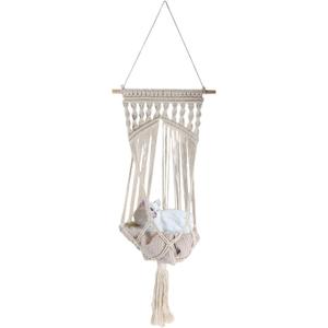 Cat Window Perch, Handwoven Cat Swing, Cat Window Hammock, Hang on Wall Bed for Sleeping Playing, Cat Perch Without Cushion, 43.31" Lx13.78 W, White