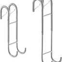 Ofiray-home Shower Door Towel Hooks(2-Pack) - 9"~13" Length Adjustable Hook for Frameless Over The Door Glass, Squeegee Holder, Towel Hanger for Bath Suits Rozer Robes Loofahs Shavers, Stainless Steel (Silver, Clip)