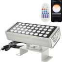 Wall Washer Light Smart LED Landscape Spotlights with 6CCT Adjustable Color Temperature, Dimmable 1%-100%, Waterproof IP65, RF Remote & App Control, Timer Function, Easy Installation, 72W Tunable White