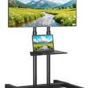 Rfiver Rolling TV Stand for 32-83 Inch TVs with 15-Level Height Adjustment