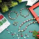 Ferreve 1290 Pcs Christmas Beads Assorted Crystal Rondelle Light Beads for Jewelry Making AB Beads Faceted Glass Beads with Bead Assortments for DIY Necklace Bracelet Earring Crafts(Retro Color)